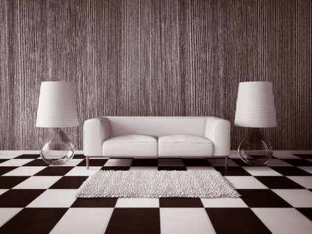 3d render. modern interior room with a beautyful furniture.の写真素材
