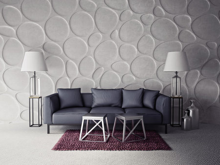 3d render.  modern interior room with a beautiful furnitureの写真素材
