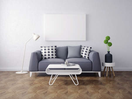 modern interior room 3d illustrationの写真素材
