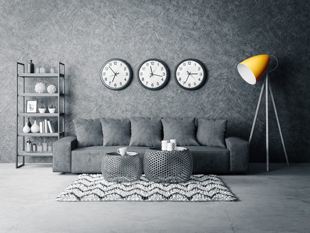 modern interior room with nice furniture. 3d illustrationの写真素材