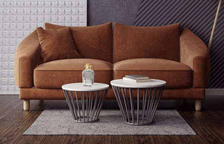 modern interior room with nice furniture. 3d illustrationの写真素材