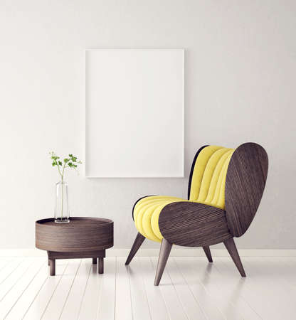 modern interior room with nice furniture. 3d illustrationの写真素材