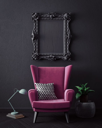 Modern interior room with nice furniture. 3d illustrationの写真素材