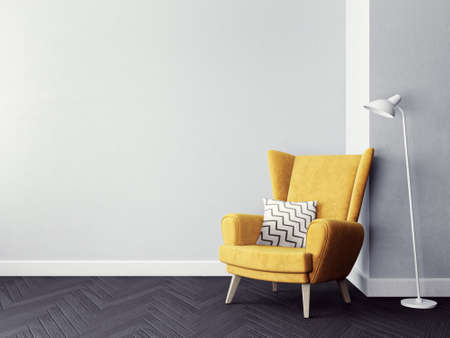 Modern interior room with nice furniture. 3d illustrationの写真素材