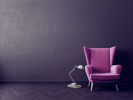 Modern interior room with nice furniture. 3d illustrationの写真素材