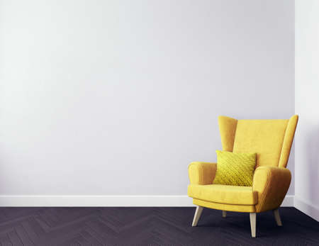 Modern interior room with nice furniture. 3d illustrationの写真素材