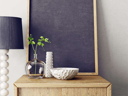 modern interior room with nice furniture. 3d illustrationの写真素材