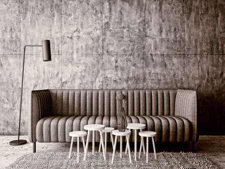 modern interior room with nice furniture. 3d illustrationの写真素材