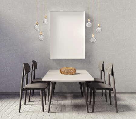 modern interior room with nice furniture. 3d illustrationの写真素材