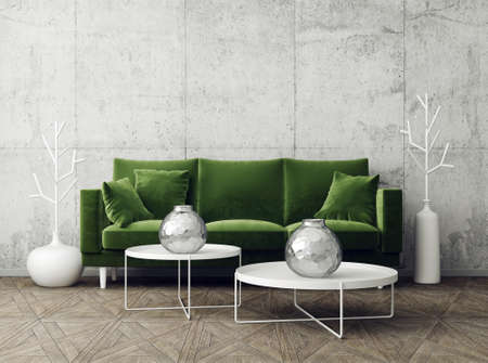 modern interior room with nice furniture. 3d illustrationの写真素材