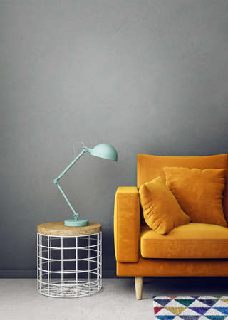 modern interior room with nice furniture. 3d illustrationの写真素材
