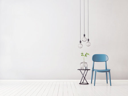 modern interior room with nice furniture. 3d illustration