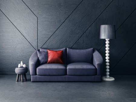 modern interior room with nice furniture. 3d illustrationの写真素材