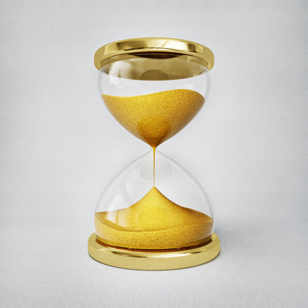 hourglass isolated on a grey. 3d illustration