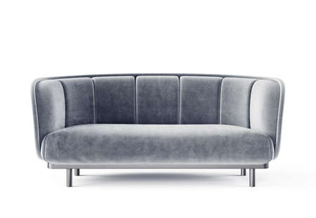 Grey sofa isolated on a white background. 3d illustrationの写真素材