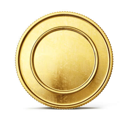 gold coin sign isolated on a white backgrond. 3d illustrationの写真素材