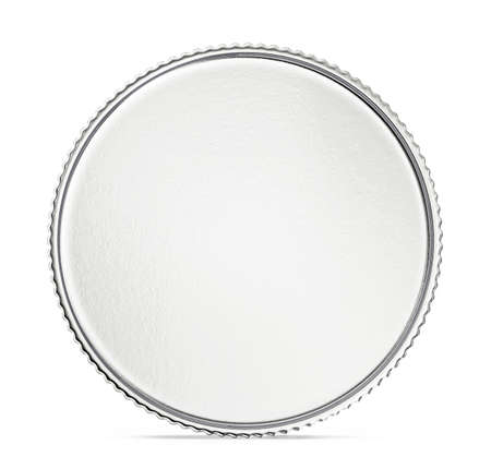 silver coin sign isolated on a white backgrond. 3d illustrationの写真素材