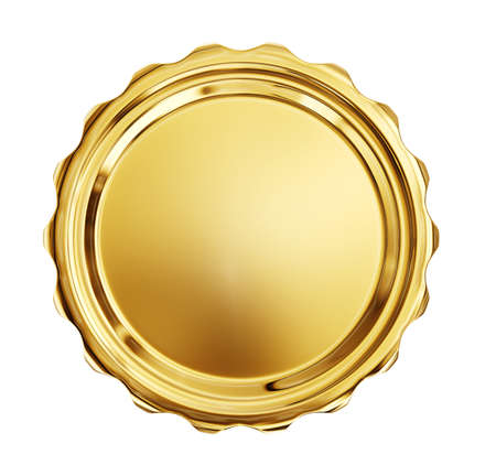 gold coin sign isolated on a white backgrond. 3d illustrationの写真素材