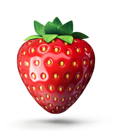 fresh strawberry isolated on a white background. 3d illustrationの写真素材