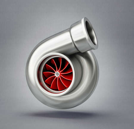 car turbine isolated on a white. 3d interiorの写真素材