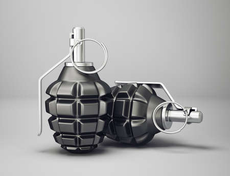 grenade isolated on a white. 3d illustrationの写真素材