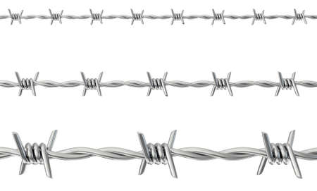  barbed wire isolated on a white. 3d illustrationの写真素材