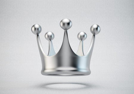 silver crown isolated on a grey. 3d illustrationの写真素材