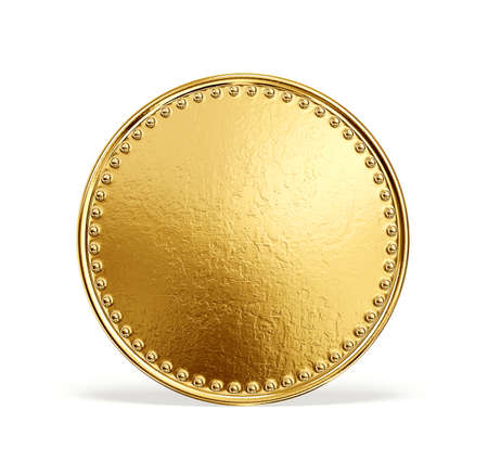 gold coin sign isolated on a white backgrond. 3d illustrationの写真素材