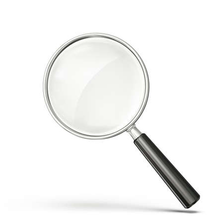 glass magnifier isolated on a white. 3d illustrationの写真素材