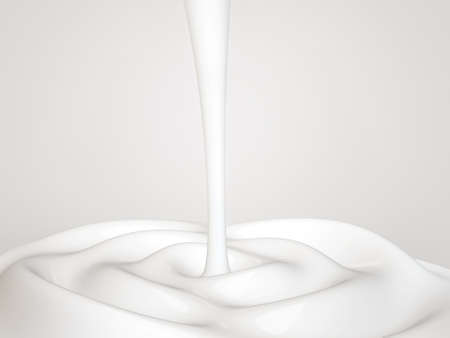  milck splash isolated on a white. 3d illustrationの写真素材