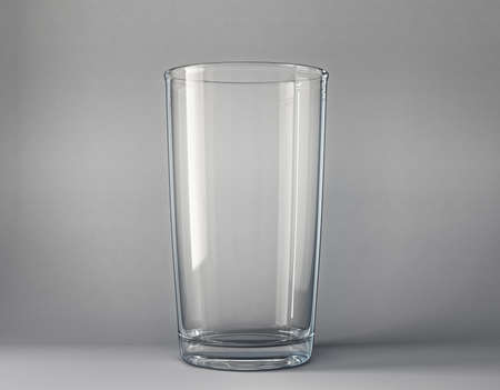 empty glass isolated on a grey. 3d illustrationの写真素材