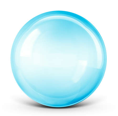 blue sphere isolated on a white. 3d illustrationの写真素材