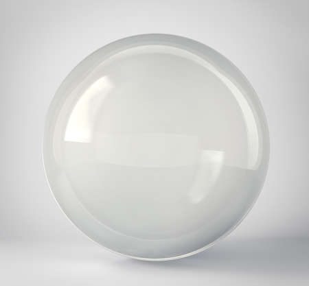 glass sphere isolated on a grey. 3d illustrationの写真素材