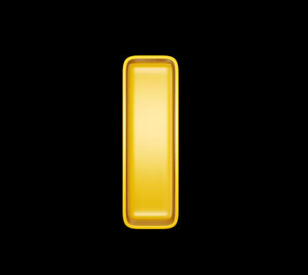 yellow lettr isolated on a black. 3d illustrationの写真素材