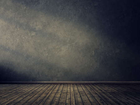 empty room with wooden floor. 3d illustrationの写真素材