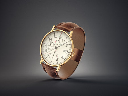 wrist watch. time accessory isolated on black. 3d illustration