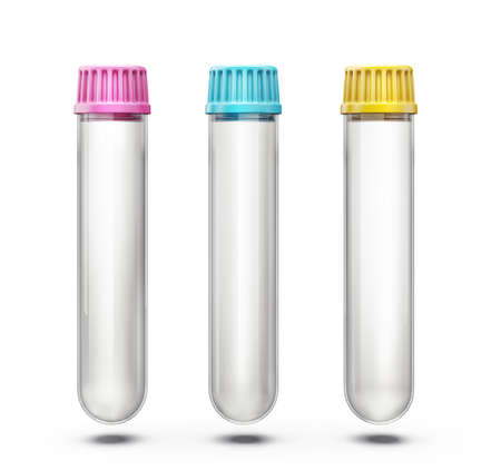 laboratory tubes isolated on a white. 3d illustrationの写真素材