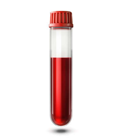 blood tube isolated on a white. 3d illustrationの写真素材