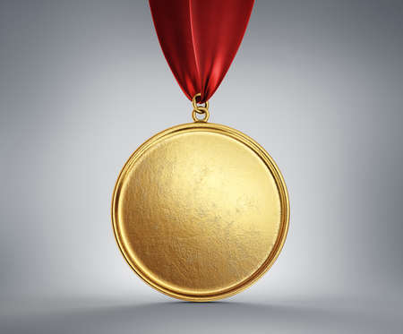 medal award isolated on a grey background. 3d illustrationの写真素材