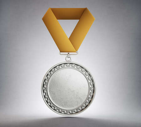 medal award isolated on a grey background. 3d illustrationの写真素材