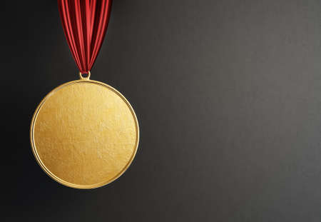 medal award isolated on ablack background. 3d illustrationの写真素材
