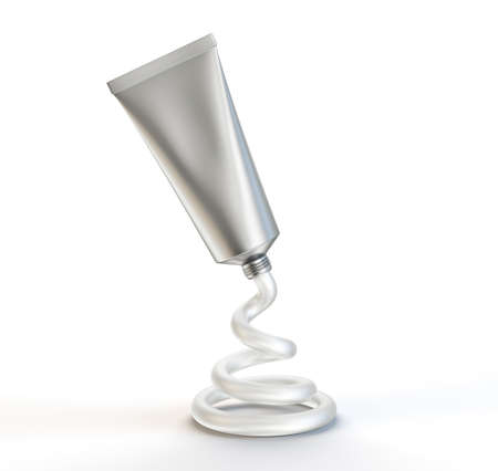 cream tube isolated on a white background. 3d illustrationの写真素材