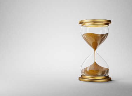 hourglass isolated on a grey. 3d illustrationの写真素材