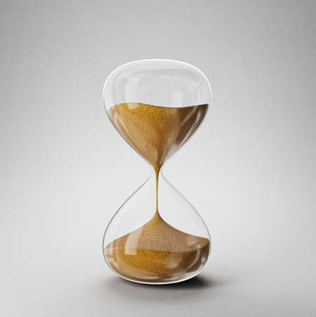 hourglass isolated on a grey. 3d illustrationの写真素材