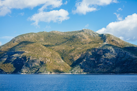 Islands in Greece on a sunny day with blue skyの写真素材