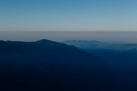 sunrise,  mountain landscape in the Carpathian Mountains, Fagaras, Romania,outdoors