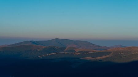 Sunrise morning on the montain in Romaniaの写真素材