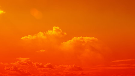 orange sky Clouds moving away rolling colorful sunset light dramatic clouds in golden hour Footage....