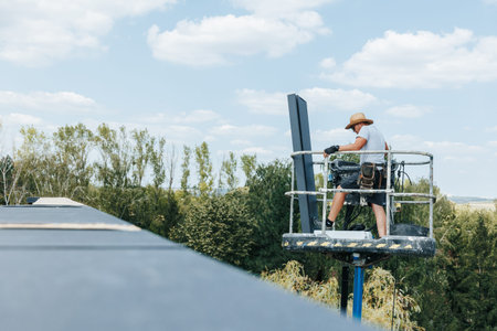 A male worker adds his expertise to the project. Male Worker on a Construction Mission
