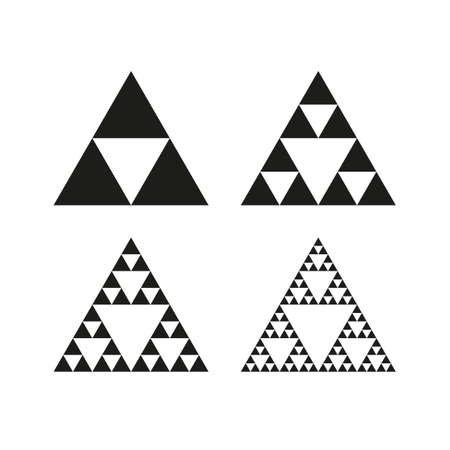 Geometric triangle symbol. Sierpinski triangle. Infinite fractal shapeのイラスト素材